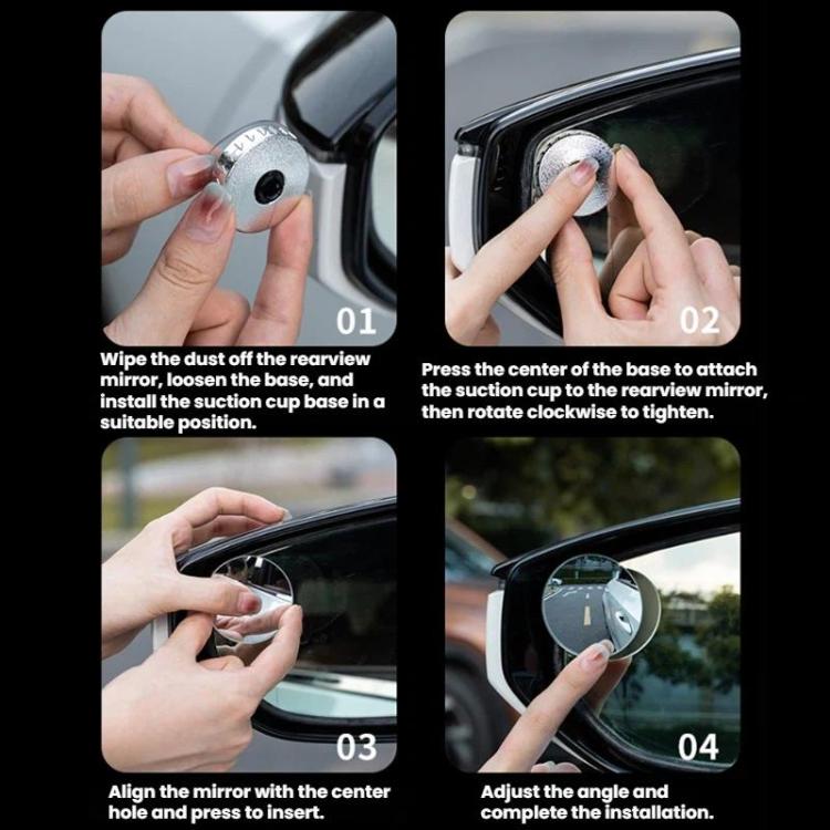360 Degree Adjustable Frameless Suction Cup High-Definition Small Round Mirror