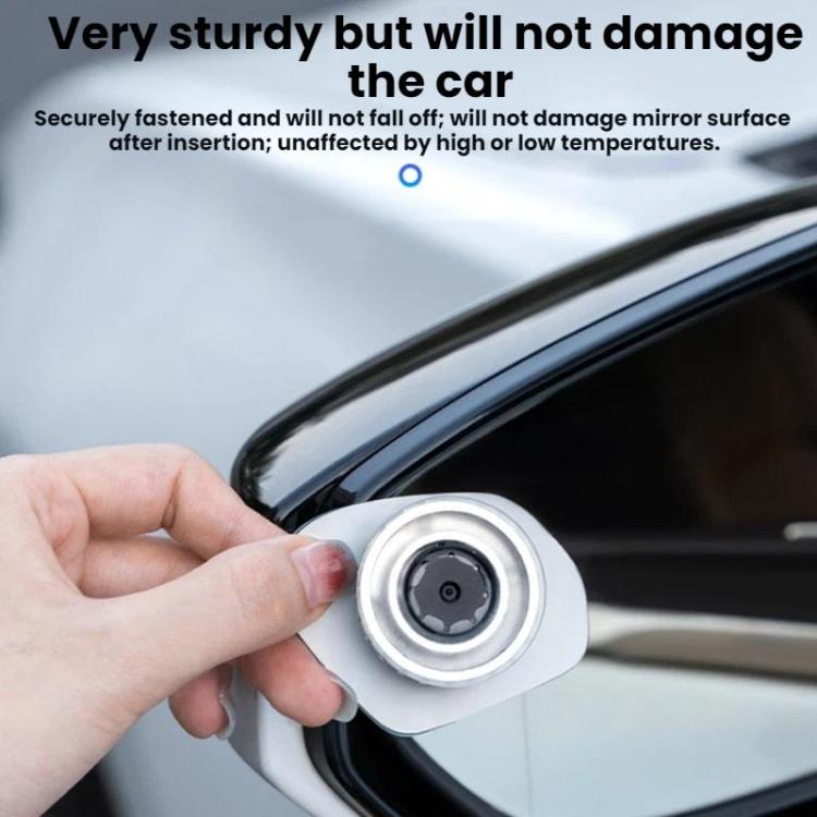 Suction Cup Car Rearview Blind Spot Reversing Assist Mirror, Silver, Black, White