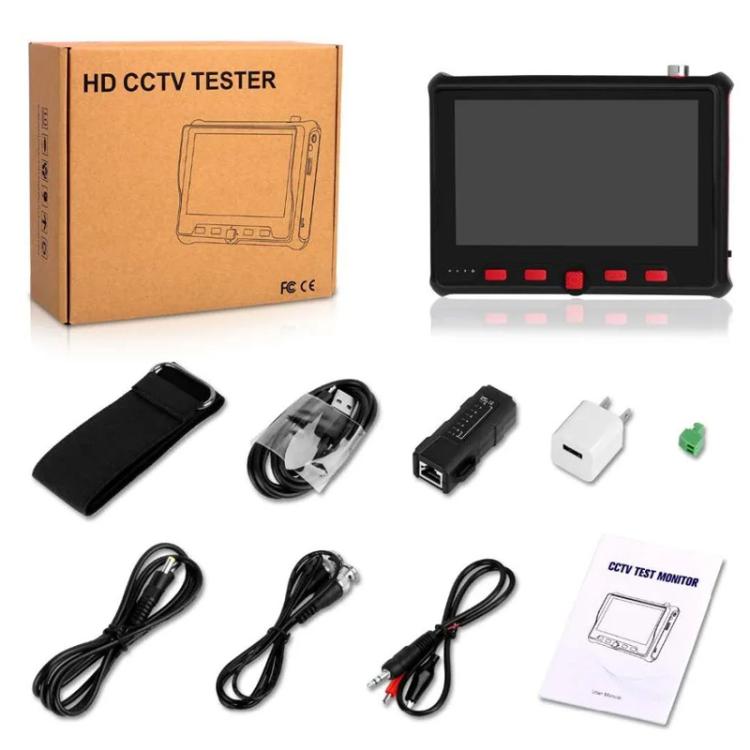 5200ACT-PTZ 4.3 Inch Engineering Tester Coaxial AHD/TVI/CVI Analog Video Surveillance Tester, US Plug, EU Plug, UK Plug, AU Plug
