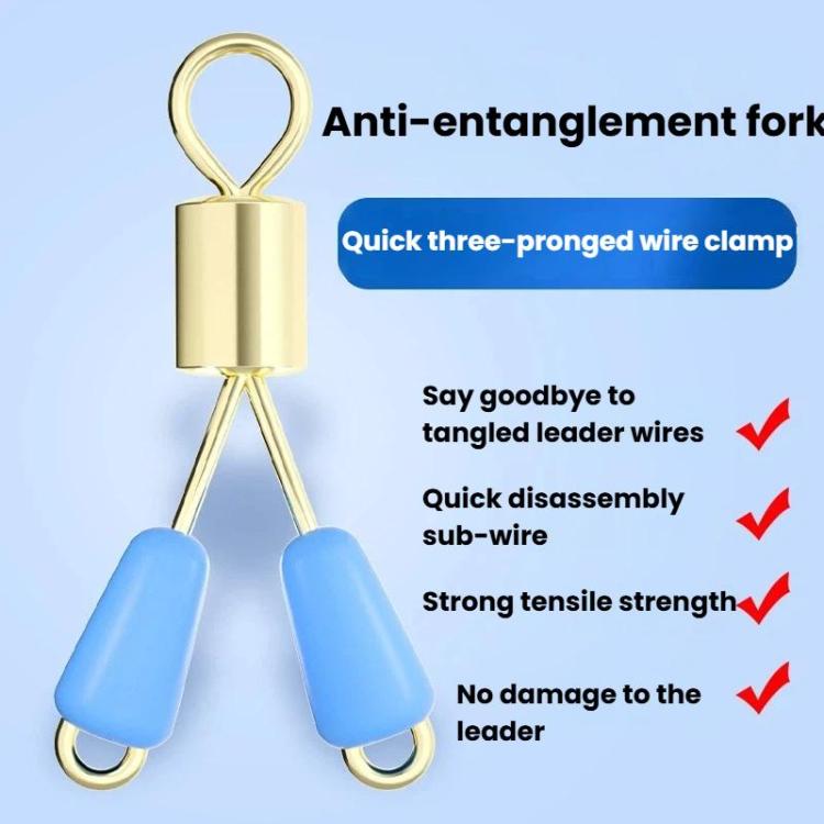 75pcs Anti-Tangle Figure 8 Swivel Connector Anti-Tangle Silicone Quick Leader Clip, Small, Medium, Large