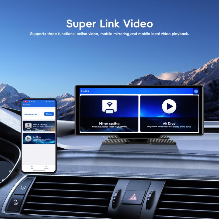4K HD Car Recorder Car Navigator Carplay Car Center Monitor, A4473