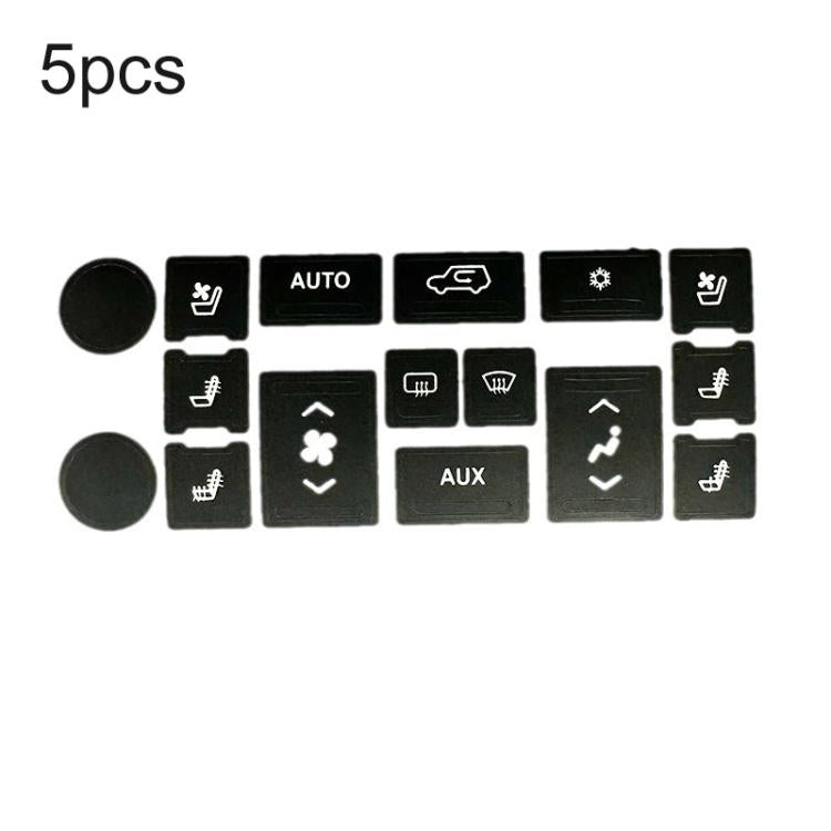 For Cadillac Escalade EXT / ESV 2007-2014 5pcs Air Conditioning Button Repair Stickers, AC Button Repair Stickers