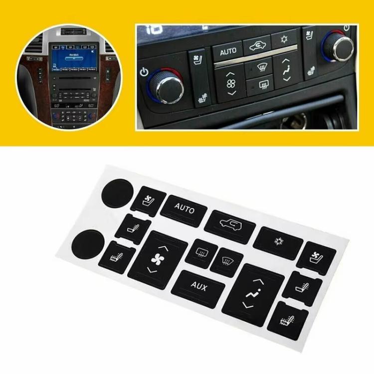 For Cadillac Escalade EXT / ESV 2007-2014 5pcs Air Conditioning Button Repair Stickers, AC Button Repair Stickers