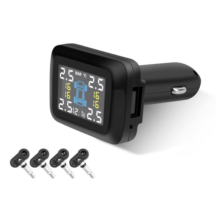 Cigarette Lighter Type Car Battery Tire Pressure Monitor, External, Internal