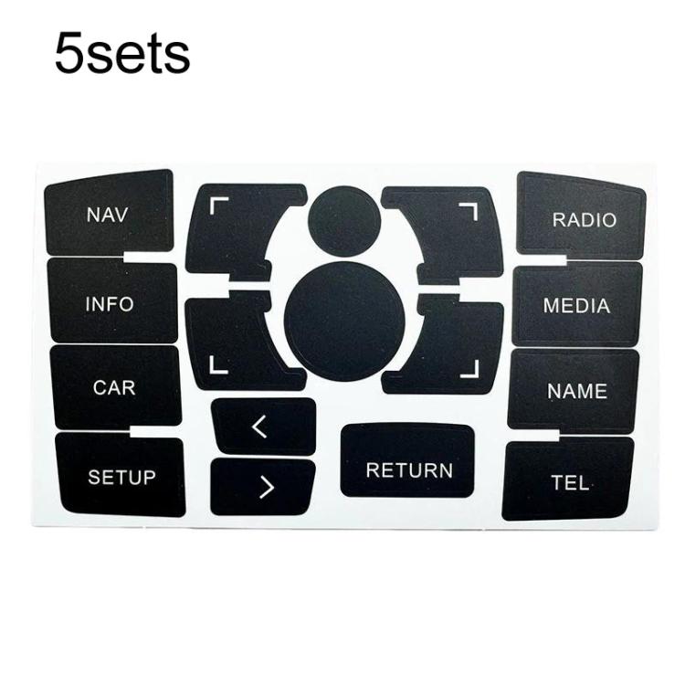 5sets Multimedia Radio Panel Repair Sticker Button Repair Decal, For Audi A6 / A6L 2007-2011 Left Drive, For Audi A6 / A6L 2004-2006 Left Drive