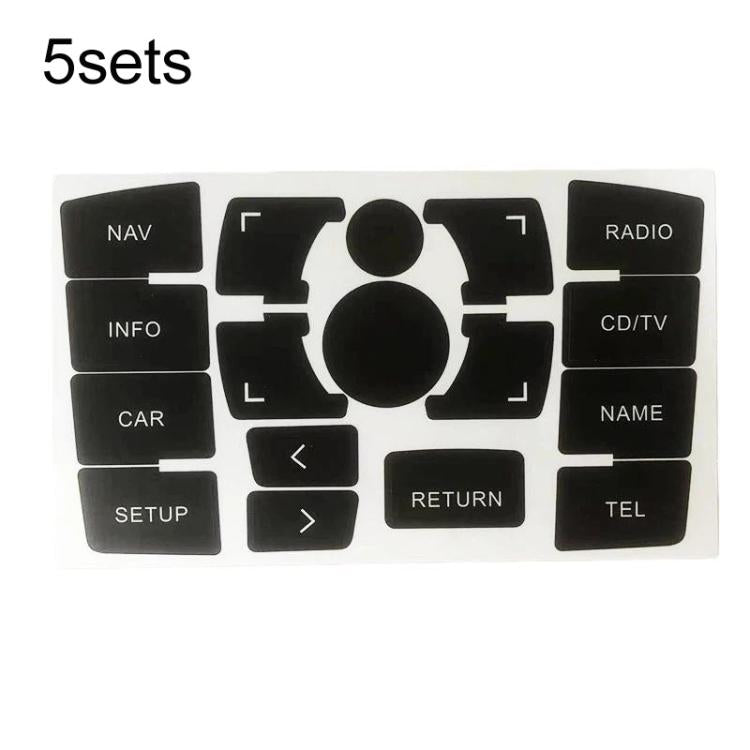 5sets Multimedia Radio Panel Repair Sticker Button Repair Decal, For Audi A6 / A6L 2007-2011 Left Drive, For Audi A6 / A6L 2004-2006 Left Drive