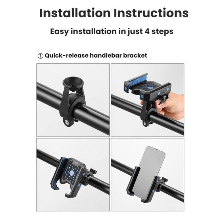 JOHORSE Telescopic Outdoor Phone Holder for Bicycles and Electric Bikes