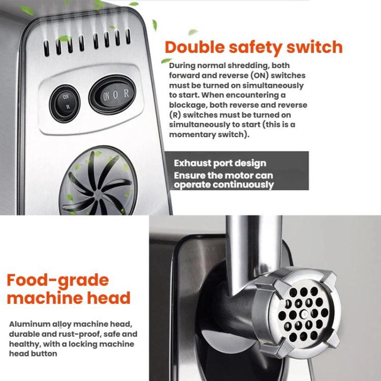 400W Stainless Steel Electric Meat Grinder With Sausage Stuffer, EU Plug, US Plug, UK Plug
