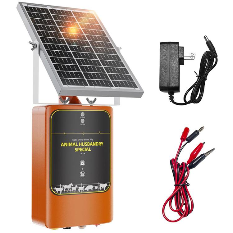 TYN10 Solar-Powered Livestock Electric Fence Charger Pulse Electric Fence Energizer, US Plug, EU Plug, UK Plug