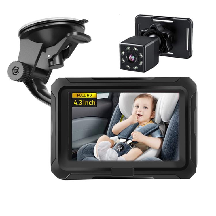 4.3 Inch 1080P HD Car Baby Monitor Infrared Night Vision Camera, With Cigarette Lighter, With USB