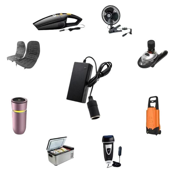 12V 5A Power Adapter Car Cup Holder Vacuum Cleaner Power Converter, US Plug, EU Plug, UK Plug