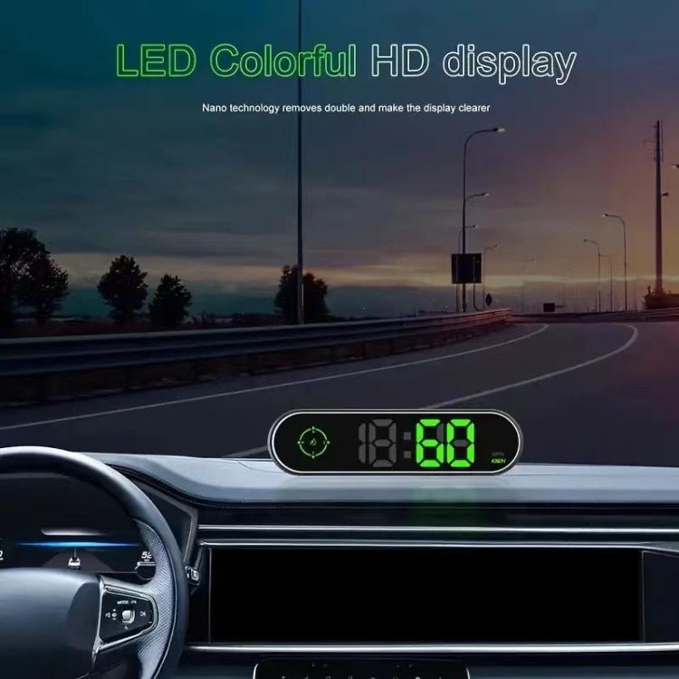 Colorful Head Up Display MPH/KMH Switchable Vehicle Speed Safety Warning Device, USB Cable, Dual USB Car Charger