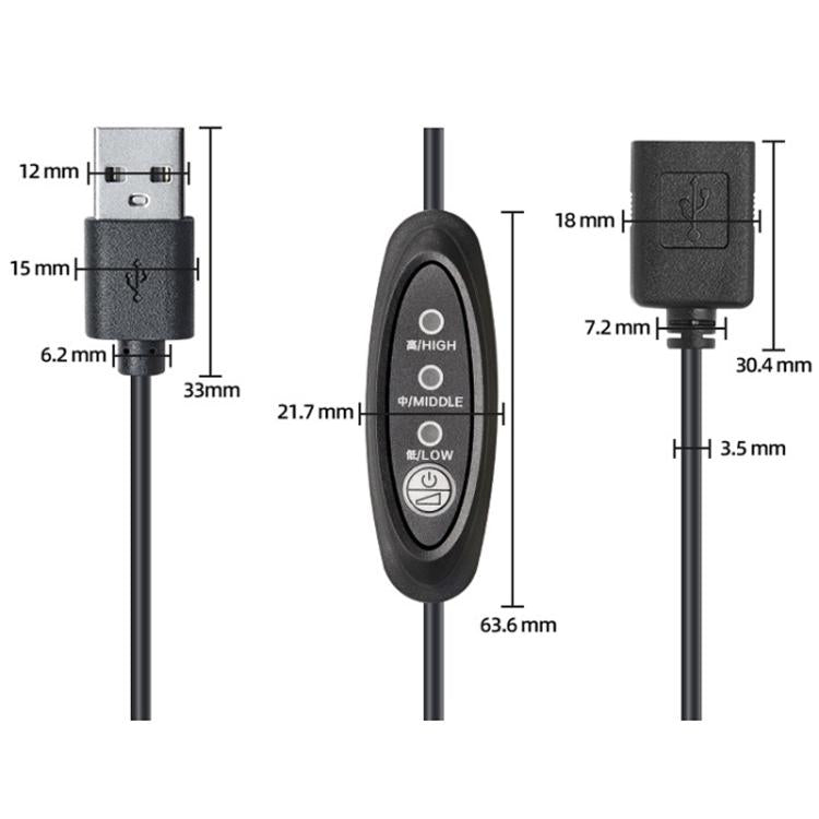 0.3m Push-button T3-speed Adjustable Power Cord