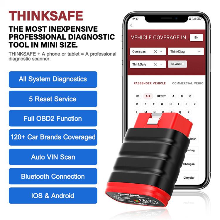 OBD2 Full System Diagnostic Tool Oil Maintenance Electronic Parking Brake Reset, THINKSAFE