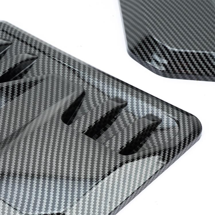 2pcs Auto Tuning ABS Hood Cover Universal Decorative Cover for Engine Hood Air Intake Vent, Bright, Carbon Color