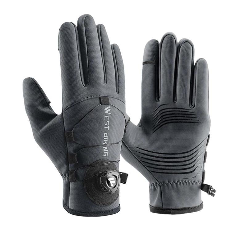 WEST BIKING YP0211270 Winter Bike Windproof Warm Gloves Water-Repellent Gloves With Buckle, M, L, XL, 2XL