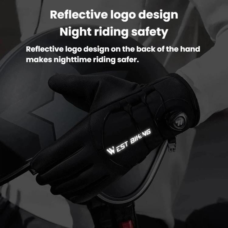 WEST BIKING YP0211270 Winter Bike Windproof Warm Gloves Water-Repellent Gloves With Buckle, M, L, XL, 2XL