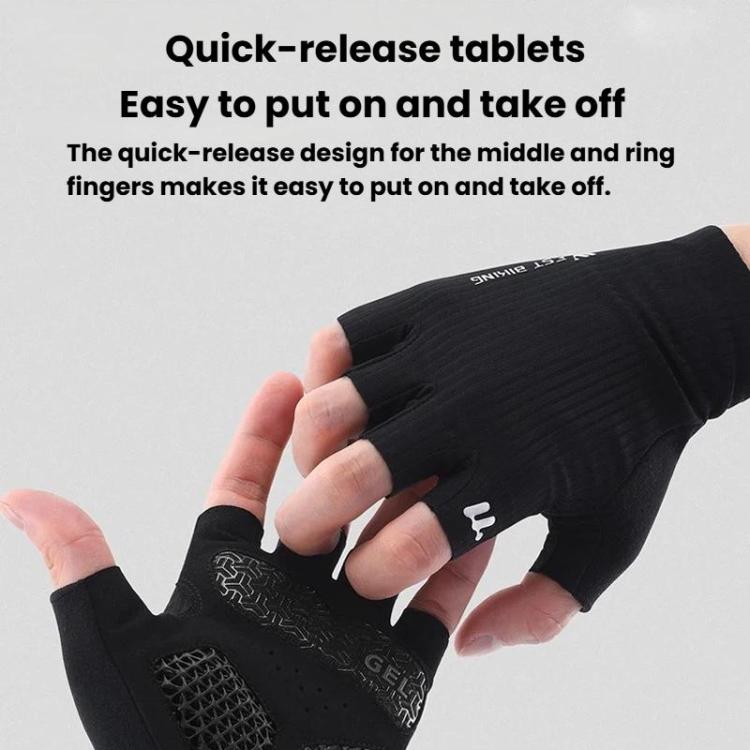 WEST BIKING YP0211274 3D Printed Half Finger Cycling Gloves Shock-Absorbing Anti-Slip Riding Gloves, M, L, XL, XXL