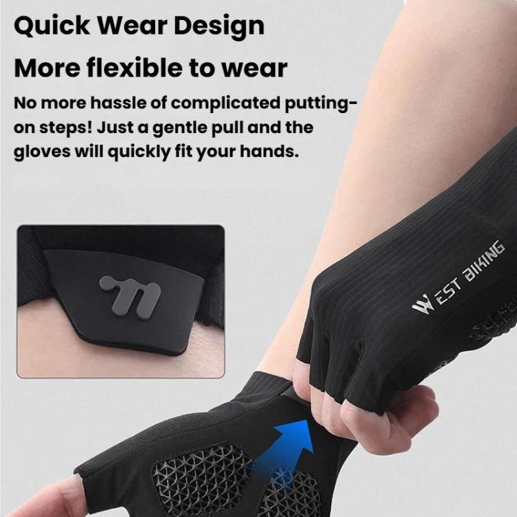 WEST BIKING YP0211274 3D Printed Half Finger Cycling Gloves Shock-Absorbing Anti-Slip Riding Gloves, M, L, XL, XXL