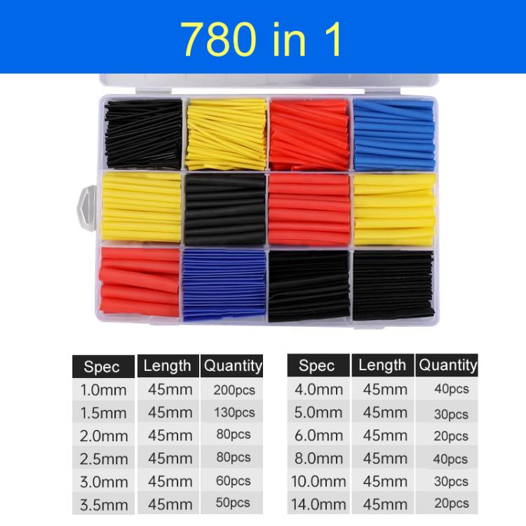 Thermoresistant Tube Heat Shrink Wrapping Kit, 164 in 1, 560 in 1, 750 in 1, 780 in 1, 800 in 1