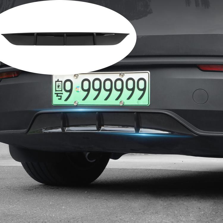 For Tesla 2025+ Model Y Juniper Rear Spoiler Rear Diffuser Trim, Black Spray Paint, Gloss Carbon Water Transfer Printing, Matte Carbon Water Transfer Printing, Frosted Black ABS, White Spray Paint
