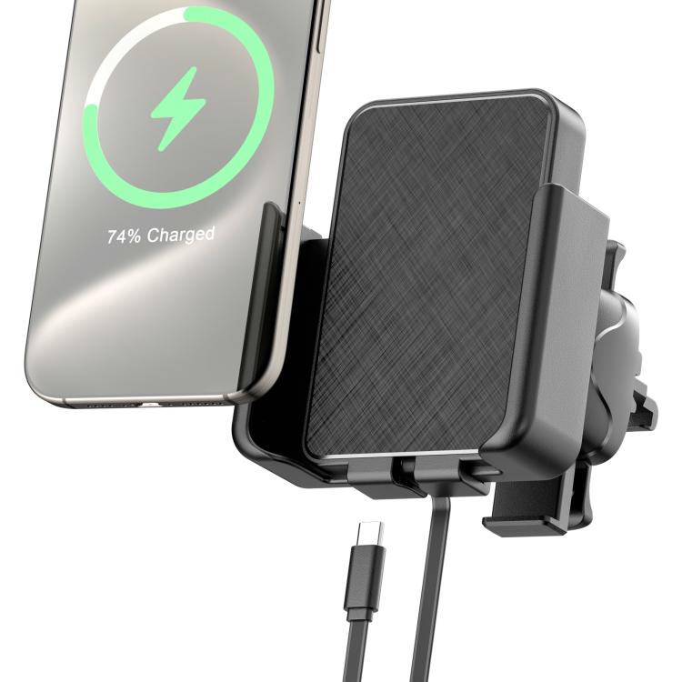 QI Standard Car Phone Holder Wireless Charger, USB Plug, TYPE-C Plug