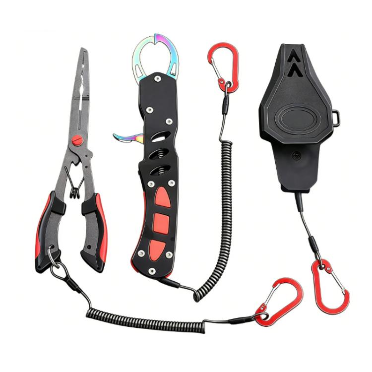 Seawater Corrosion Resistant Extended Eagle-Beak Hook Remover Line Cutter Pliers, Lure Plier, Lure Plier + Wire Safety Rope, Lure Plier + Wire Safety Rope + Nylon Bag, Lure Plier + Wire Safety Rope + Rubber Sleeve                                       ...