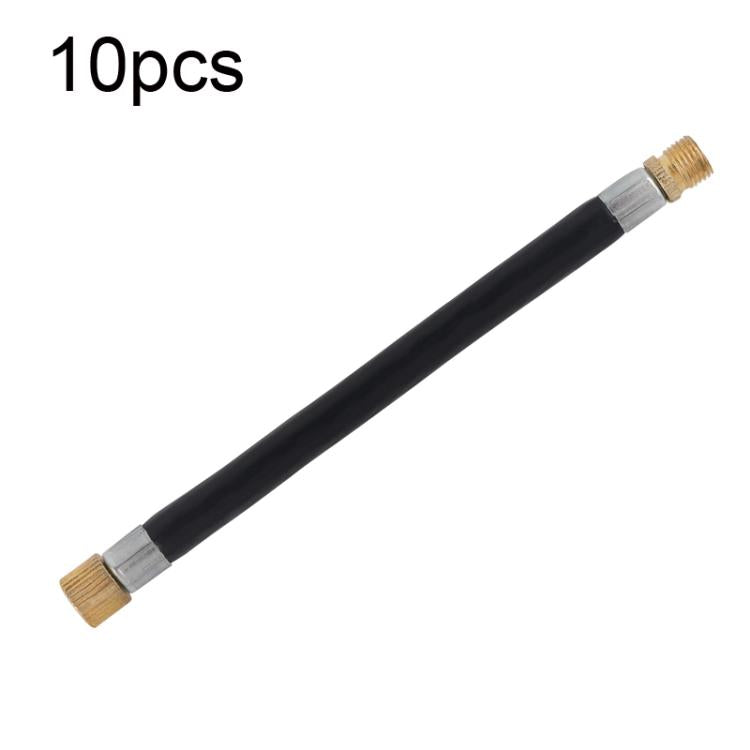 10pcs US Mouth Bicycle Pump Extension Rubber Hose, Black 10cm, Black 12cm, Red 12.5cm, Green 12.5cm, Black 19cm