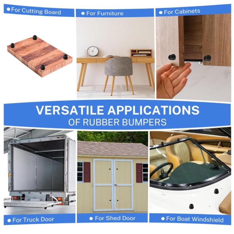 4pcs /Pack Rubber RV Door Bumper Anti-Collision Protection Pad With Mounting Screws, 4pcs /Pack