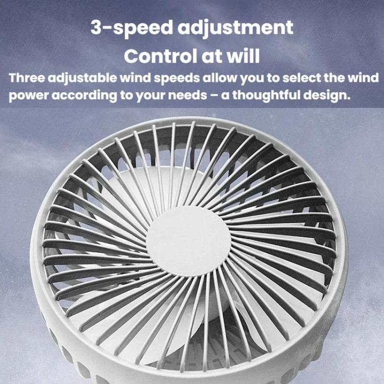 Rundong R-8037 USB Portable High Wind Car Dual-Head Fan Quiet Desk Fan For Office & Desktop