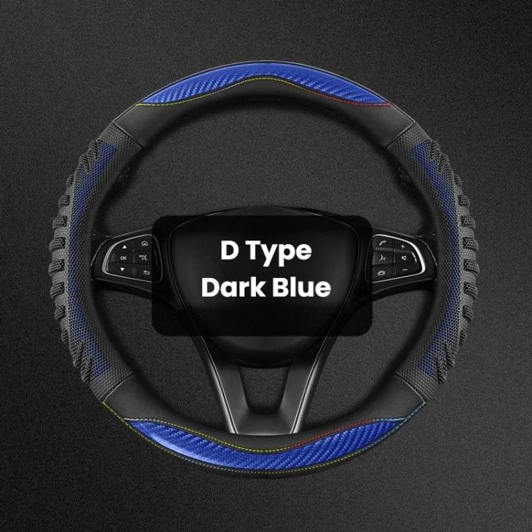 Honeycomb Car Steering Wheel Cover No-Sew Universal Steering Wheel Protector, O Type Blue, O Type Dark Blue, O Type Black, O Type Red, O Type Coffee, D Type Blue, D Type Dark Blue, D Type Black, D Type Red, D Type Coffee