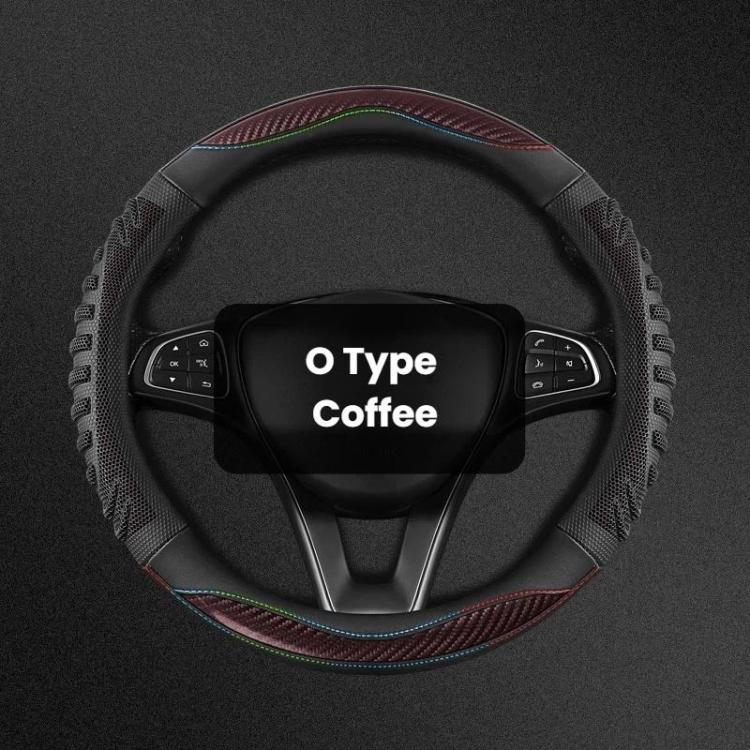 Honeycomb Car Steering Wheel Cover No-Sew Universal Steering Wheel Protector, O Type Blue, O Type Dark Blue, O Type Black, O Type Red, O Type Coffee, D Type Blue, D Type Dark Blue, D Type Black, D Type Red, D Type Coffee