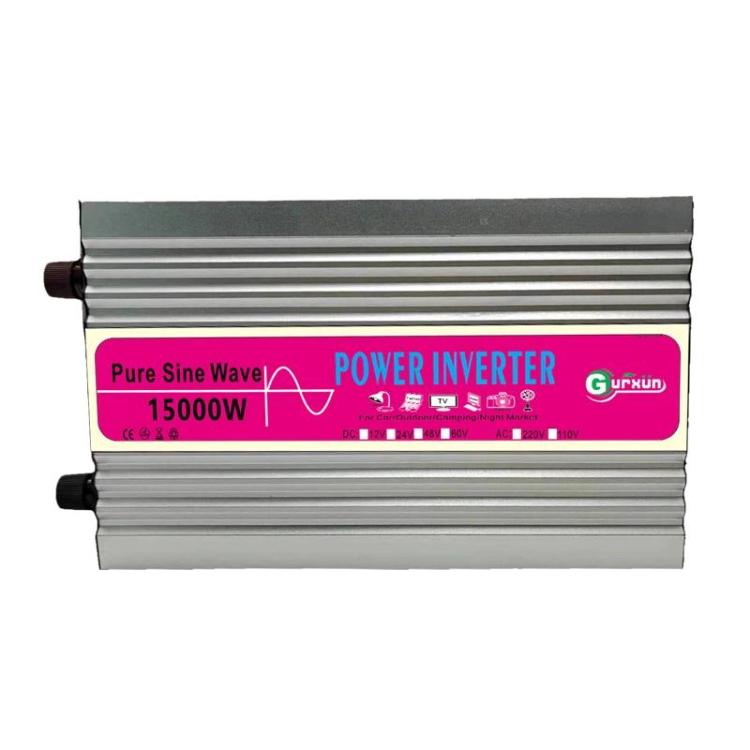 Gurxun 15000W Pure Sine Wave Car Power Inverter With Voltage Display High-Power Universal Power Outlet, 12V To 220V, 24V To 220V, 48V To 220V, 60V To 220V, 12V To 110V, 24V To 110V