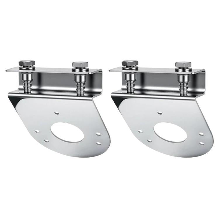 2pcs Car Stainless Steel Under Lamp Bracket Universal Clamp-On Mounting Light Holder For Trucks & Pickups, 90 Degree, 45 Degree