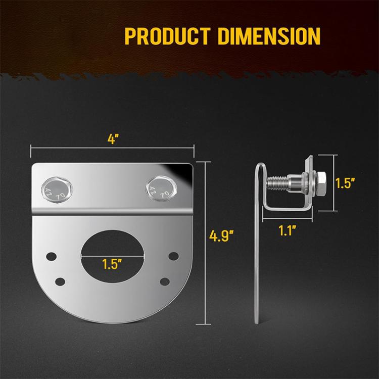 2pcs Car Stainless Steel Under Lamp Bracket Universal Clamp-On Mounting Light Holder For Trucks & Pickups, 90 Degree, 45 Degree