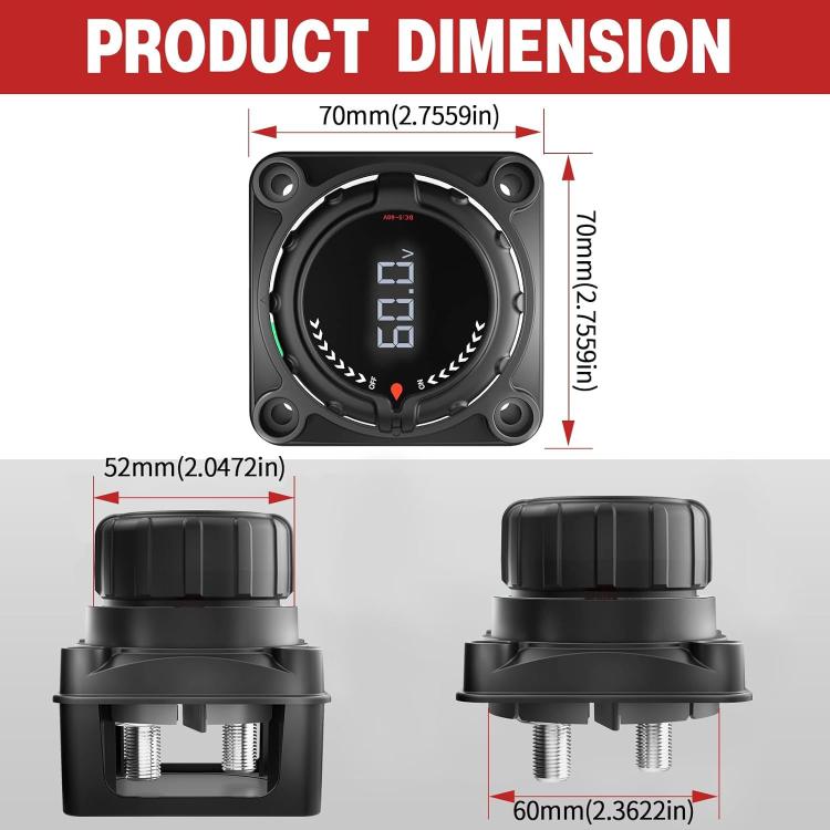 Digital Display Battery Power-off Switch for Yacht and RV Solar Energy Equipment