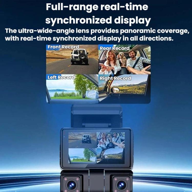 A9 HD Night Vision Dash Camera 360-Degree Parking Monitor With Mobile Phone Connection, Front+Left+Right, Front+Left+Right+Rear, Front+Left+Right+GPS Tracking Antenna