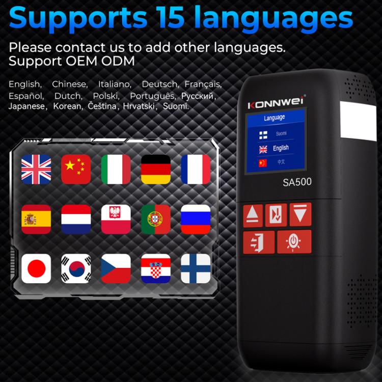KONNWEI SA500  2.4 Inch Color Screen Portable Car Tire Inflator Car Emergency Jump Starter