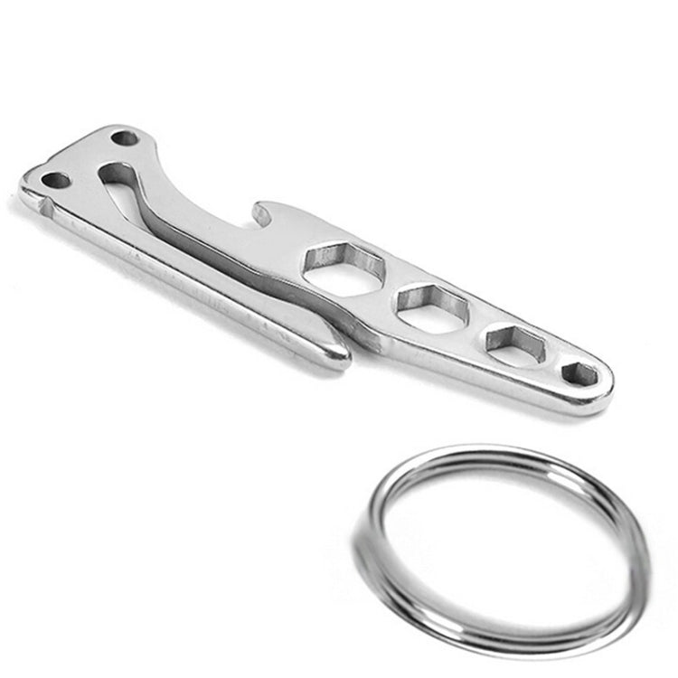 Multi-function Bottle Opener Keychain Outdoor Pocket Tool Pry Bar Hex Key Wrench, Pry Bar Hex Key Wrench Shape