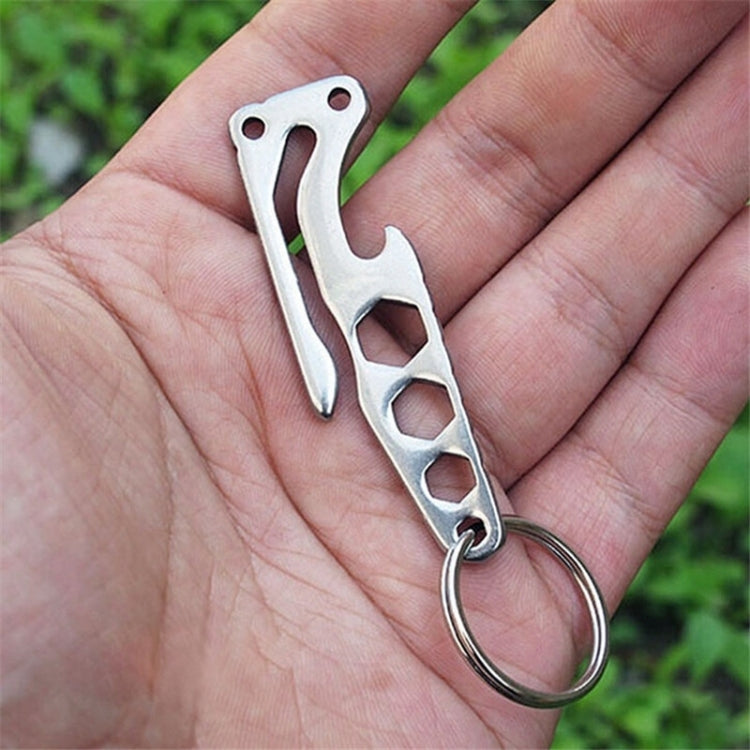 Multi-function Bottle Opener Keychain Outdoor Pocket Tool Pry Bar Hex Key Wrench, Pry Bar Hex Key Wrench Shape