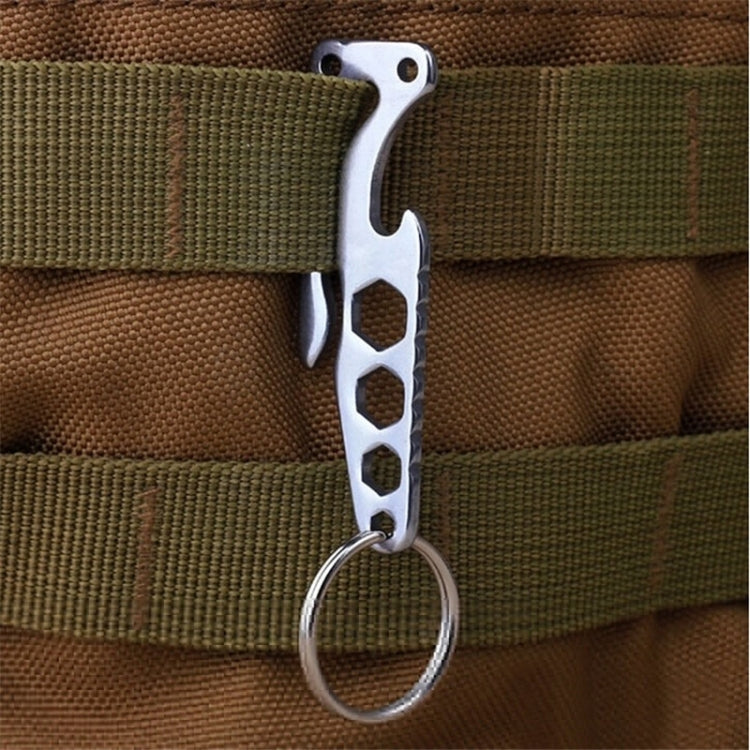 Multi-function Bottle Opener Keychain Outdoor Pocket Tool Pry Bar Hex Key Wrench, Pry Bar Hex Key Wrench Shape