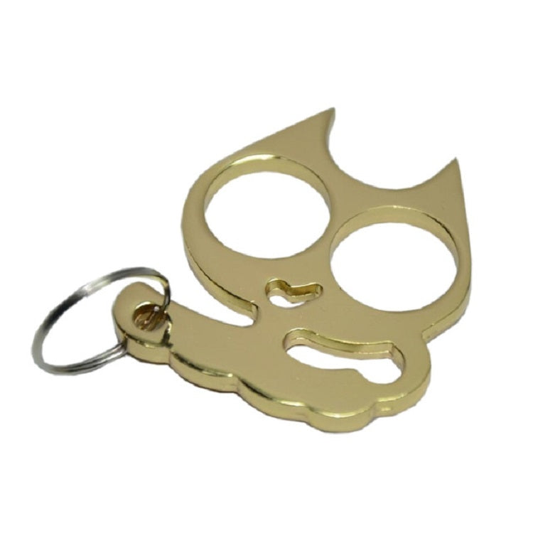 5 PCS Kitty Outdoor Metal Self-defense Keychain Outdoor Self-defense Window Breaking Tool, Cat Shape(Black), Cat Shape(Gold)