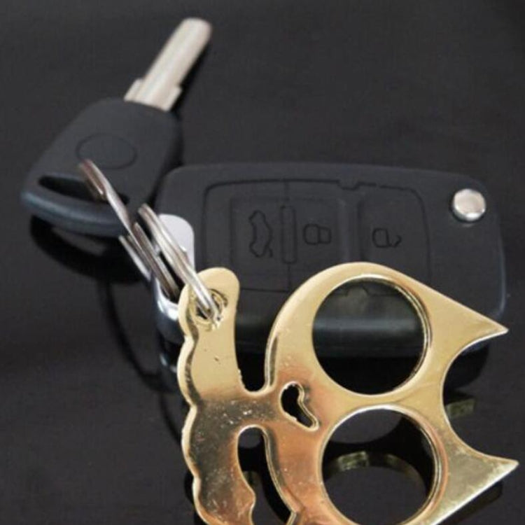 5 PCS Kitty Outdoor Metal Self-defense Keychain Outdoor Self-defense Window Breaking Tool, Cat Shape(Black), Cat Shape(Gold)