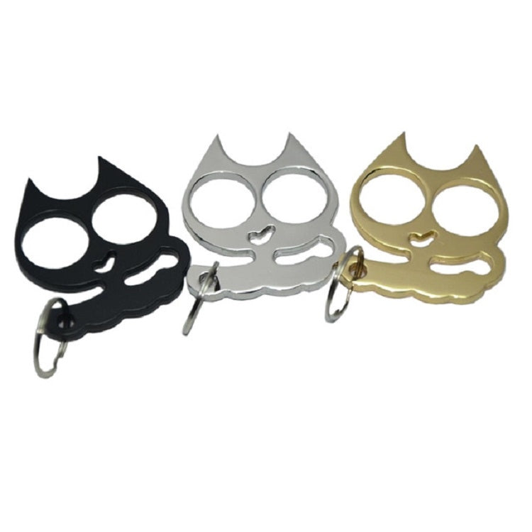5 PCS Kitty Outdoor Metal Self-defense Keychain Outdoor Self-defense Window Breaking Tool, Cat Shape(Black), Cat Shape(Gold)
