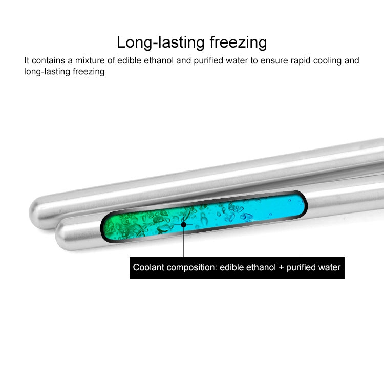 2 PCS 304 Stainless Steel Quick Freezing Ice Wine Cooler Portable Cooling Rod Cooling Wine Rod, 21.4cm