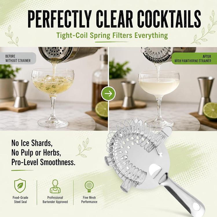 LsCook Stainless Steel Ice Filter, Wine Filter, Cocktail Filter