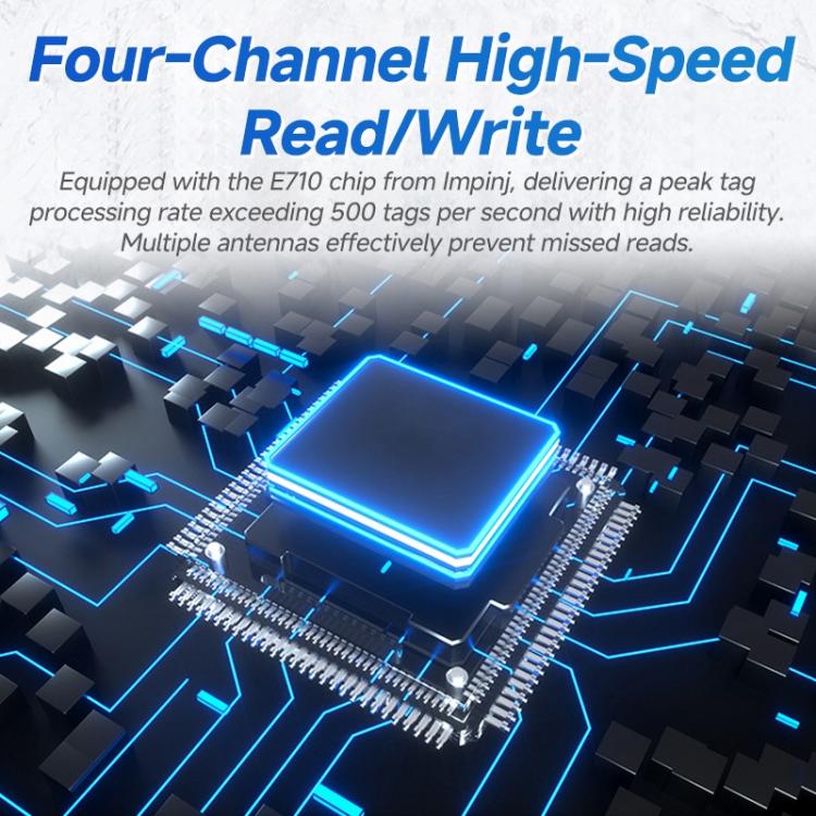 RFID 4-Channel UHF Long-Range Reader, Industrial Access Control & Warehouse Management RFID Reader / Writer, Reader