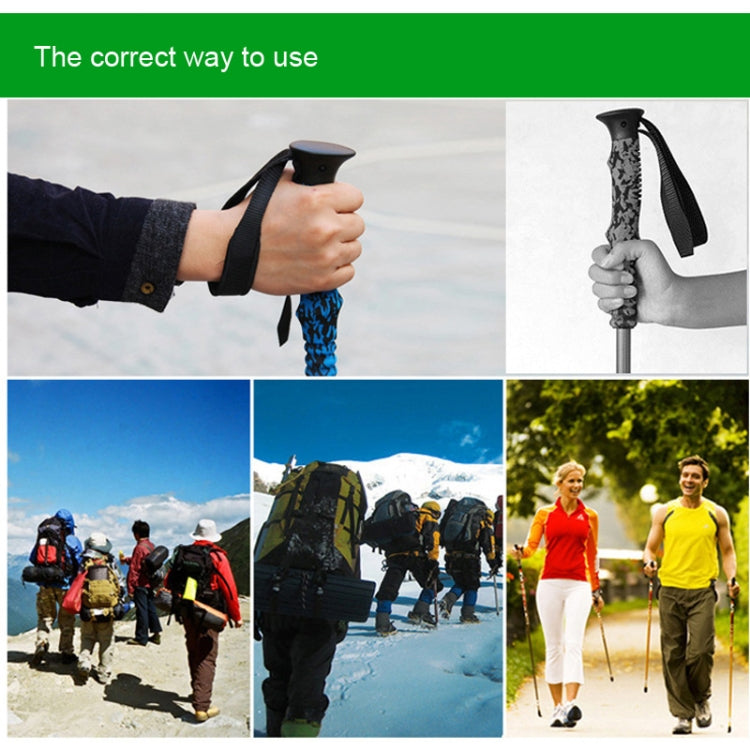 135cm Adjustable Portable Height Outdoor Aluminum Trekking Poles, Red#135cm, Green#135cm