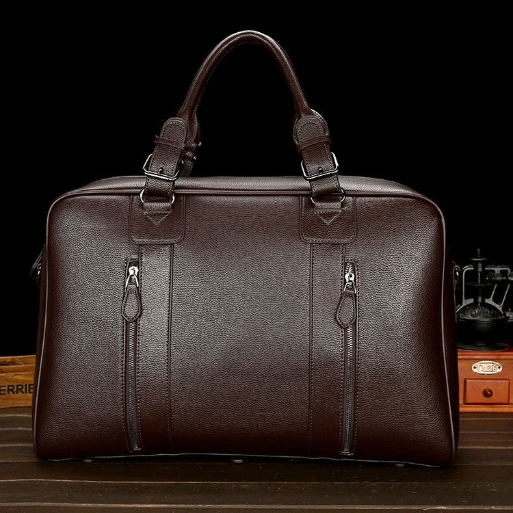 Large Capacity PU Leather Business Travel Bag Sports Gym Travel Handbag