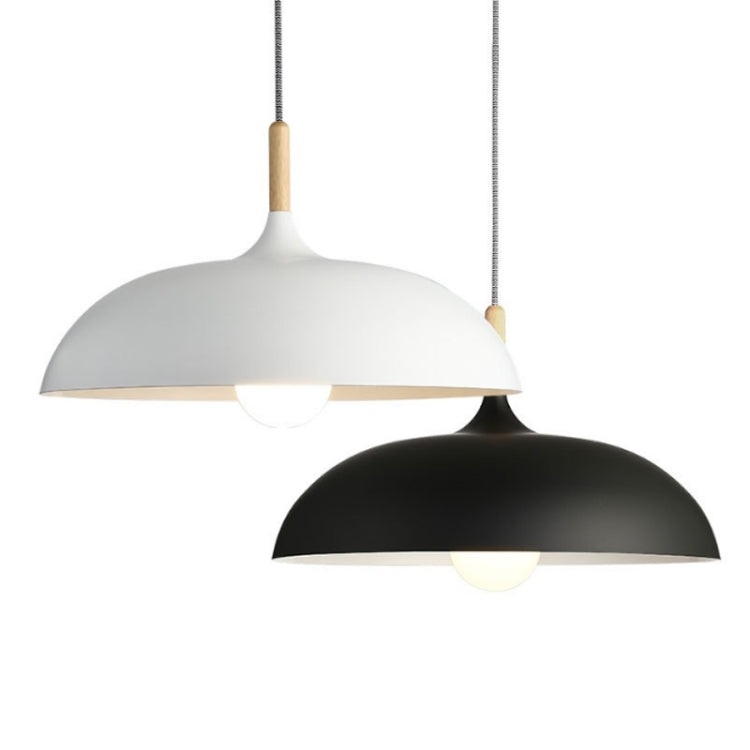 40W 40cm Minimalist Creative Personality Semi-circular Lid Chandelier Wrought Iron Single-head Restaurant Living Room Hotel Lamps, 40cm White, 40cm Black